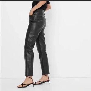 GAP cheeky straight high rise vegan leather pants 10 petite